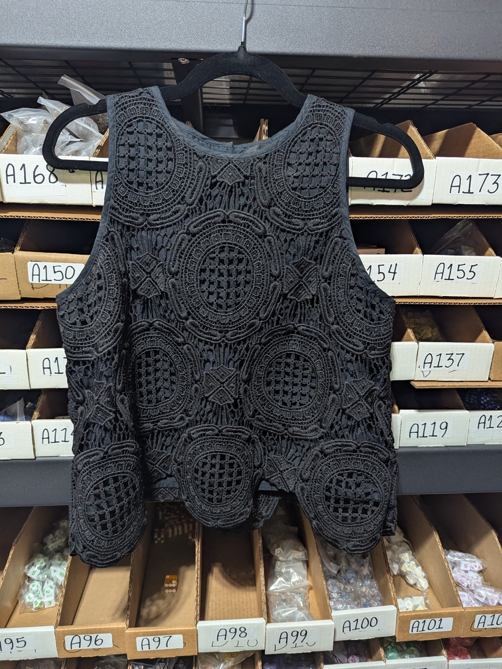 Banana Republic Black Crochet Sleeveless Top XS